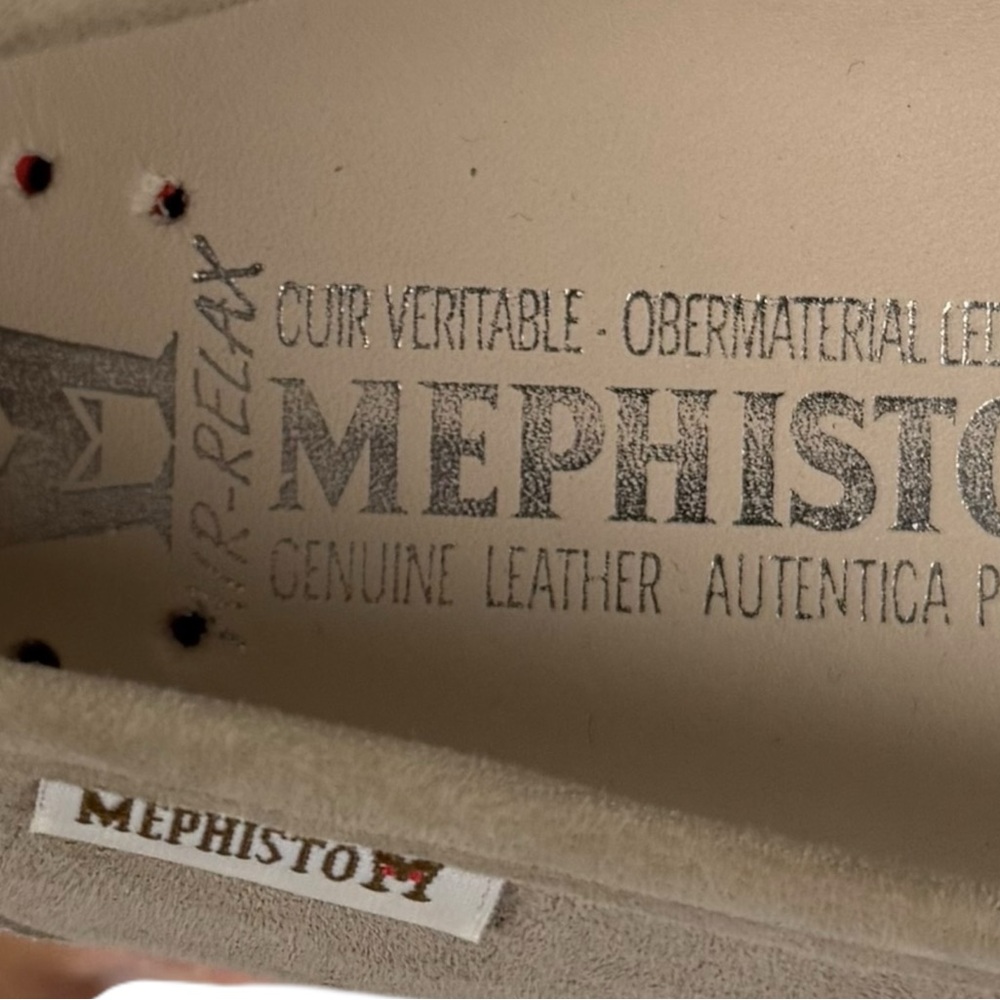 Mephisto Womens Size 9.5 Light Taupe Salka Lug Sole Loafer Shoes Suede Leather - Picture 10 of 11